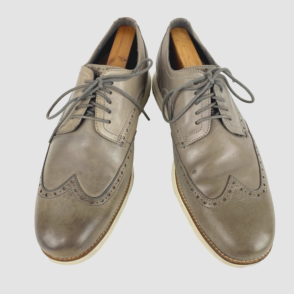 Cole Haan Leather Wingtip Oxfords Men's 12 M Dress Shoes Wheat Brown Lace Up